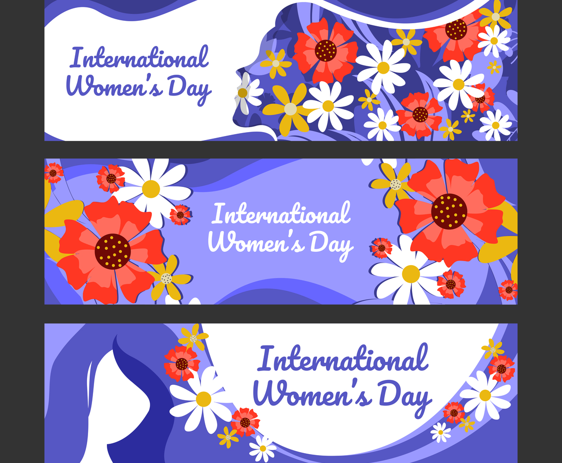 Women Day Awareness Banner Set