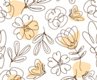 One Line Art Floral Seamless Background