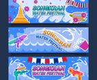 Songkran Water Festival Banner Design Set