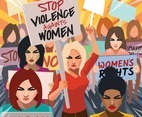 Stop Violence Againts Women Protest Concept
