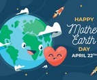 Happy Mother Earth Flat Design