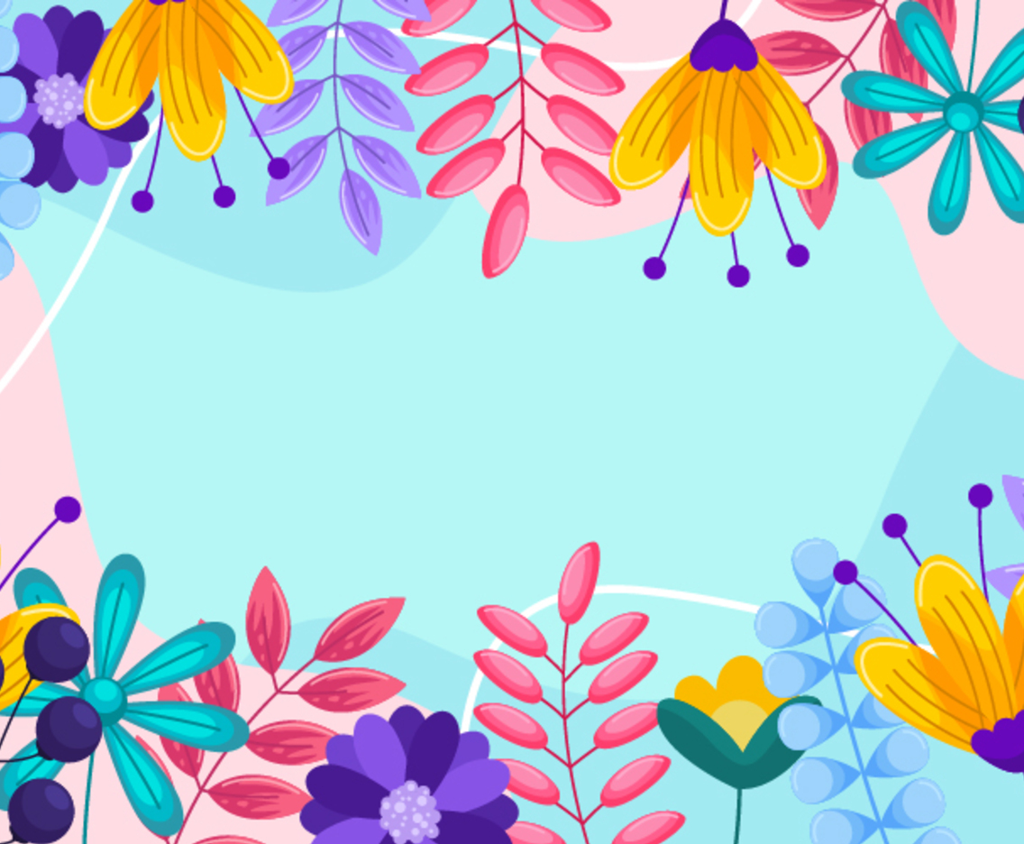 Spring Flat with Colorful Background