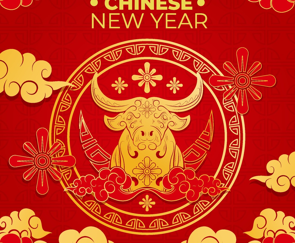 Golden Ox Chinese New Year Greeting