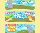 Songkran Festival with Elephant and Water Guns