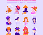 Women's Day Diversity Sticker Design Set