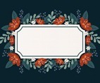 Card Template with Flower Frame