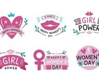 Hand Drawn Women's Day Sticker Collection