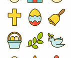 Set of Happy Easter Icons