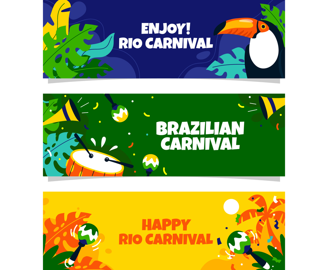Rio Carnival with Colorful Banner