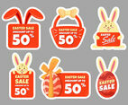 Easter Sale Labels with Cute Icon