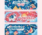 Cute Songkran Festival Banner
