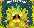 Beautiful Brazilian Woman Celebrates Rio Festival