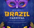 Rio Carnival Poster with Mask Concept