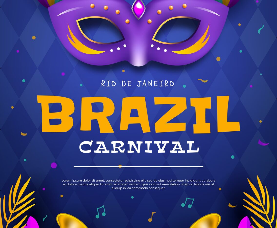 Rio Carnival Poster with Mask Concept