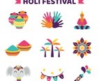 Holi Festival Icon Collection
