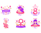 8 March Women's day icon set