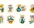 Set of Gardening Stickers with Funny Quotes