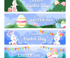 Easter Day Festivity Horizontal Banner Design Set