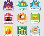 Set of Eid Mubarak Festival Label