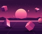 3D Shapes In Retro Futurism Style