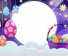 Cloudy Night Sky with Easter Eggs Decoration