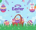 Cute Happy Easter Day Concept