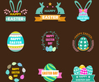 Flat Easter Day Label Collection