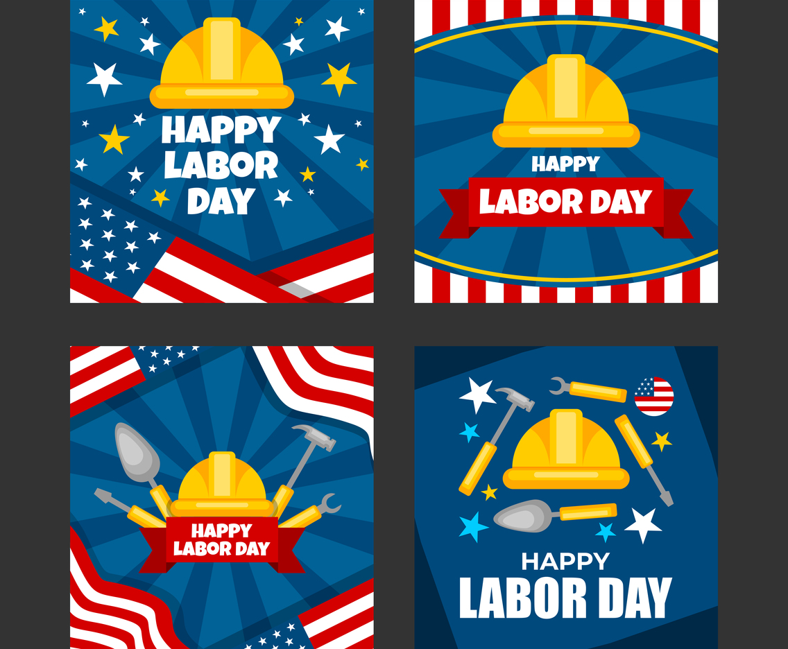 Labor Day Card Template Set