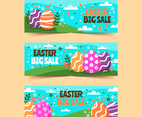 Cute Easter Banner Sale with Floral Background