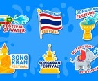 Songkran Water Festival Sticker Set