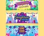 Colorful Songkran Festival Banner Template