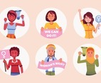 International Women's Day 8 Diversity Sticker Pastel Set