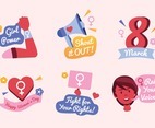 International Women's Day 8 March Activism Pink Icon Set