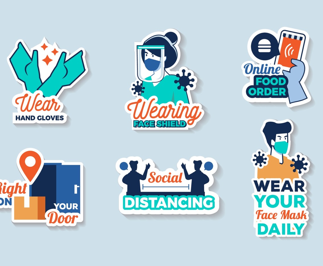 Protocol in Daily New Normal Life Sticker