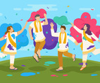 Happy People Celebrating Holi Festival