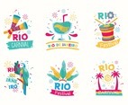 Brazilian Rio De Janeiro Sticker set Template.