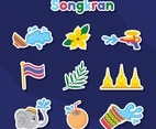 Set of Songkran Festival Sticker