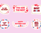Happy Mothers Day Sticker Template Set