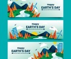 Earth's Day Banners in Flat Style Template
