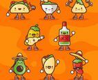 Mexican Food Characters in Cinco de Mayo