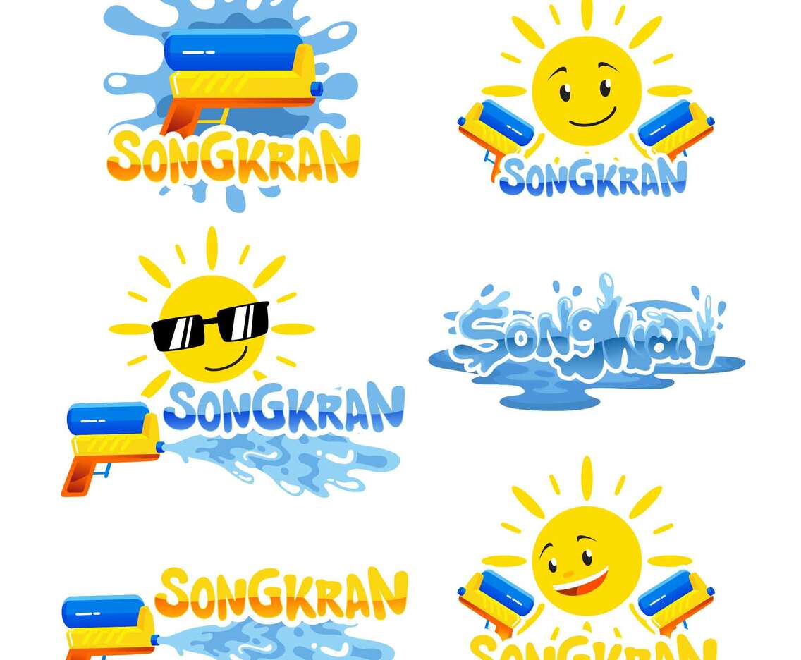 Songkran Sunny and Splash Water Sticker