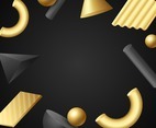 3D Geometric Background in Black and Gold