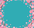Cherry Blossom with Blue Background