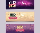 Set of Eid Mubarak Sale Banner