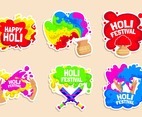 Colorful Holi Festival Sticker Set