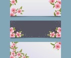 Set of Cherry Blossom Spring Flower Banner