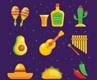 Set Of Cinco De Mayo Festival Icons