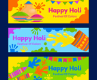 Set of Holi Festival Banners