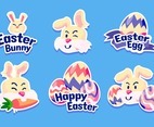 Easter Egg and Rabbit Sticker Set