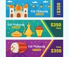 Set of Eid Mubarak Festival Vouchers